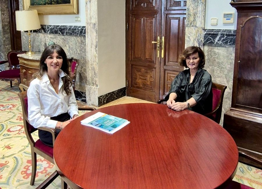 Imatge de Gonzalo Gómez, subdirector de Transparència del Consell de Transparència, durant la seva intervenció en la trobada amb la delegació sèrbia