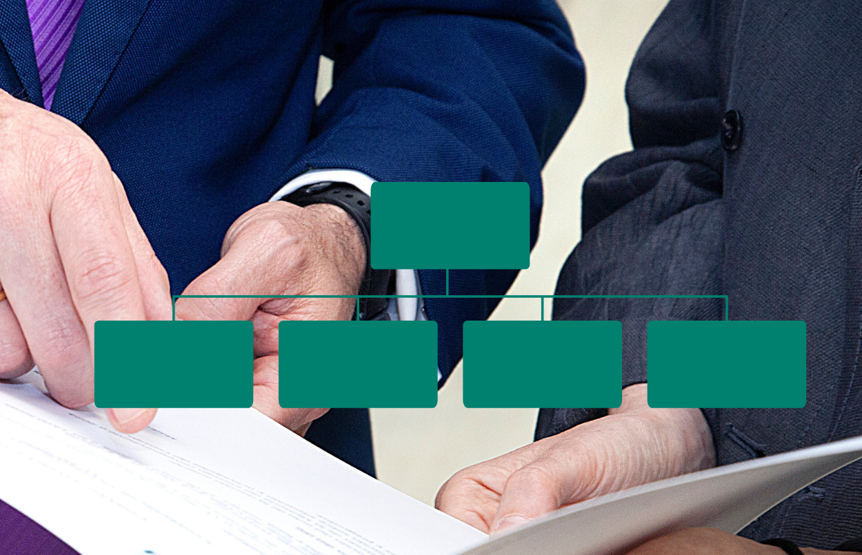 persona mirant un informe amb una icona d'organigrama