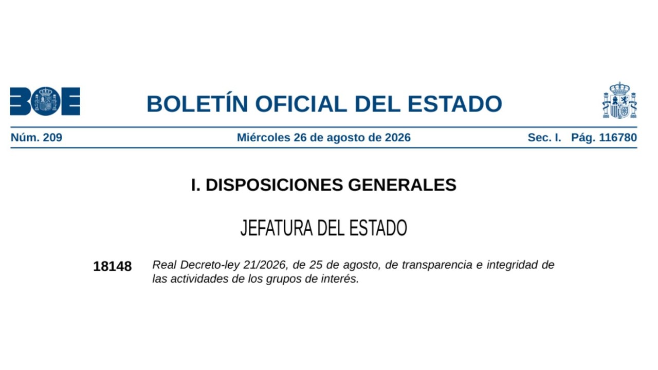 Publicación en el BOE del Real Decreto-Ley 21/2026