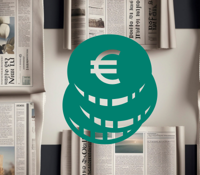 ilustración de unas monedas encima de periódicos