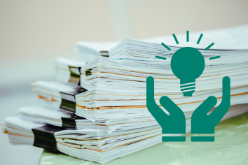 reports with a hand icon with a light bulb on