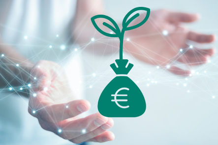 dinero y plantas creciendo